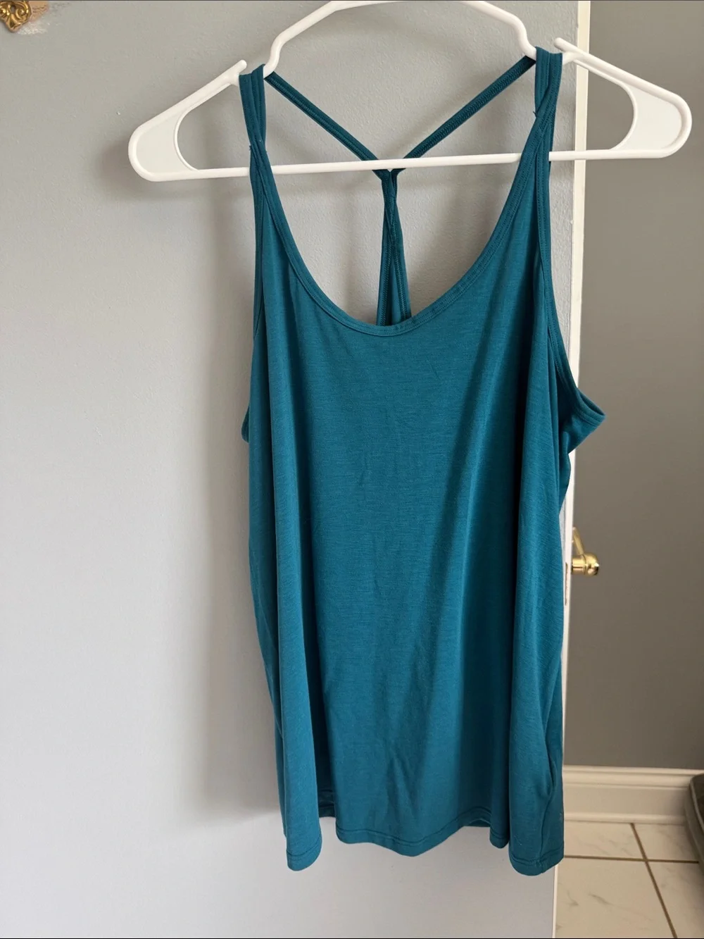 Athleta Teal Strappy Back Performance Tank